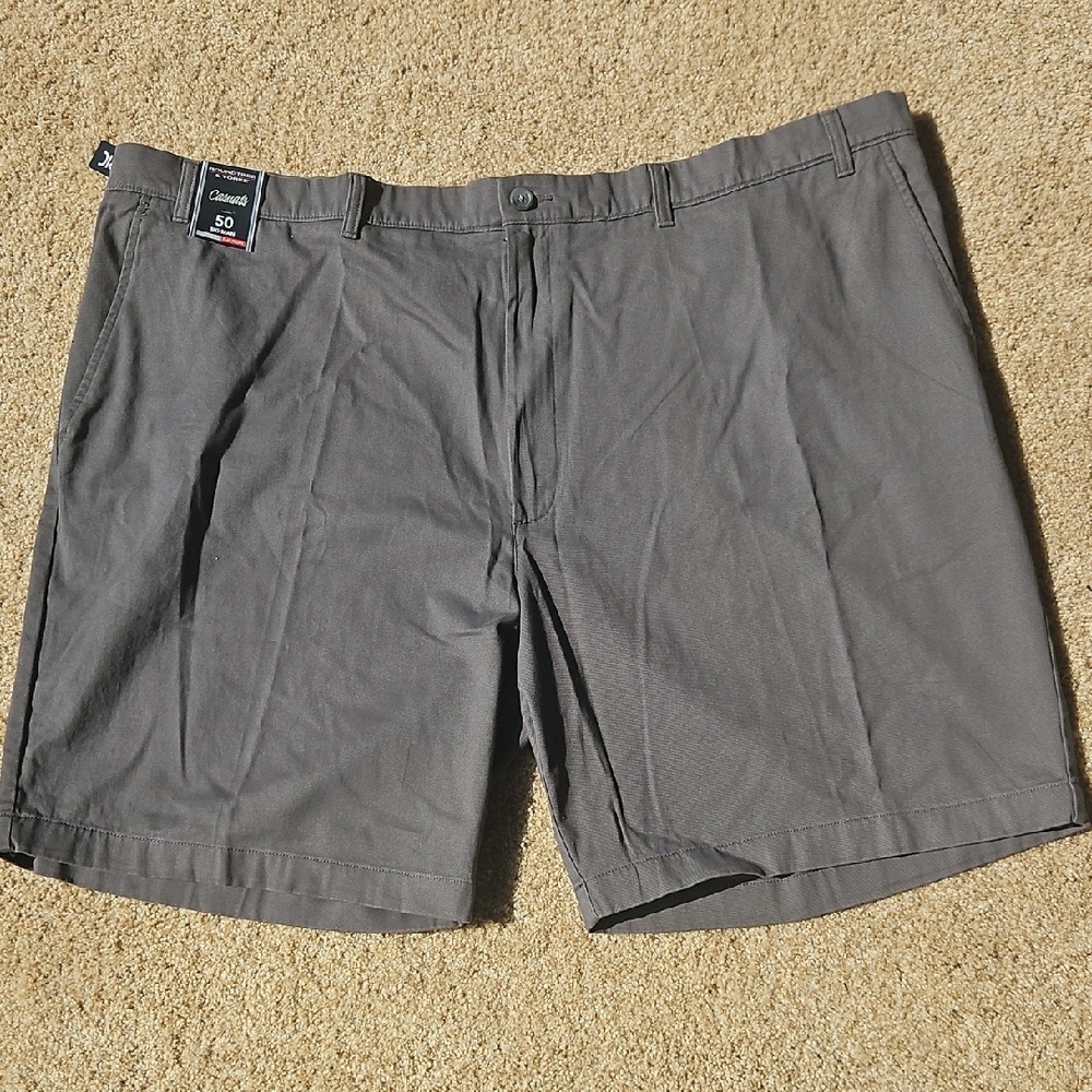 Roundtree & Yorke Gray Flat Front Shorts Classic Style